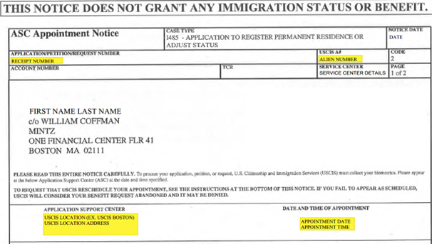 USCIS Reschedule Biometrics Appointment Fig 5.1